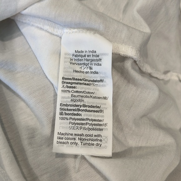 Women’s J Crew Size Small White Eyelet 3/4 Sleeve Cotton Knit Top popover top - Picture 6 of 6